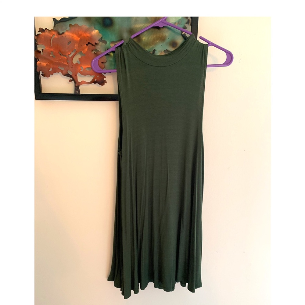 High Neck Olive Dress